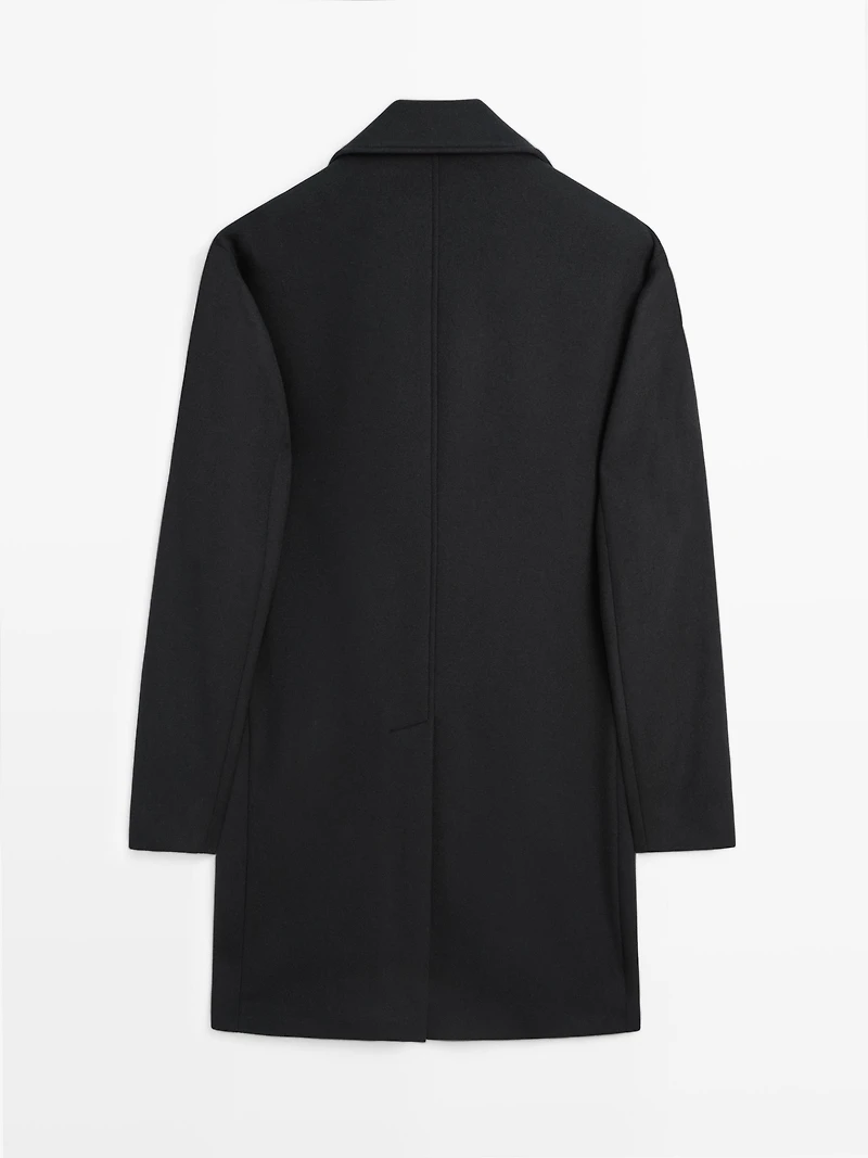 Manteau long en laine mélangée