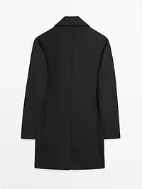 Manteau long en laine mélangée