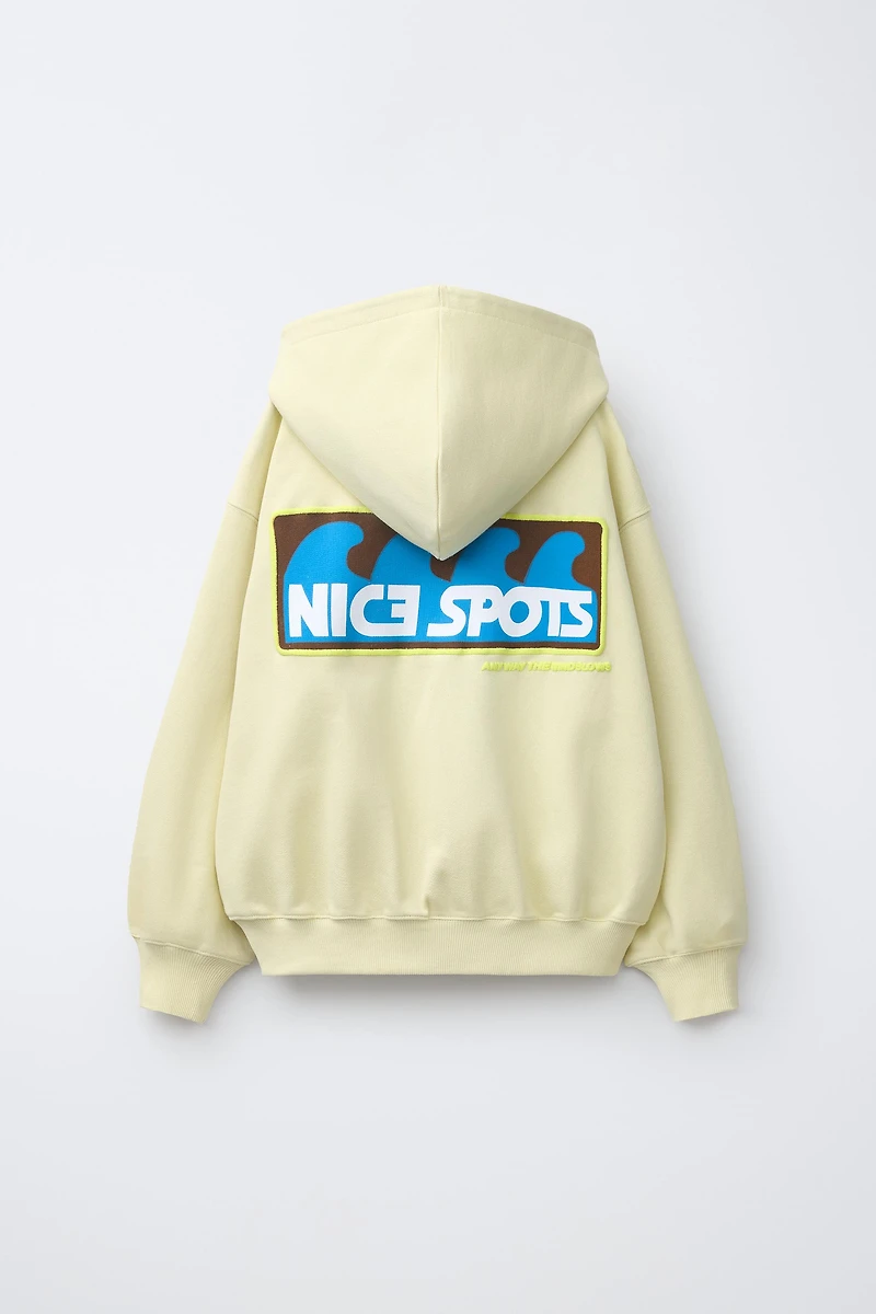 PRINTED ZIP SWEATSHIRT