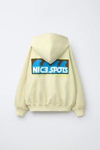 PRINTED ZIP SWEATSHIRT