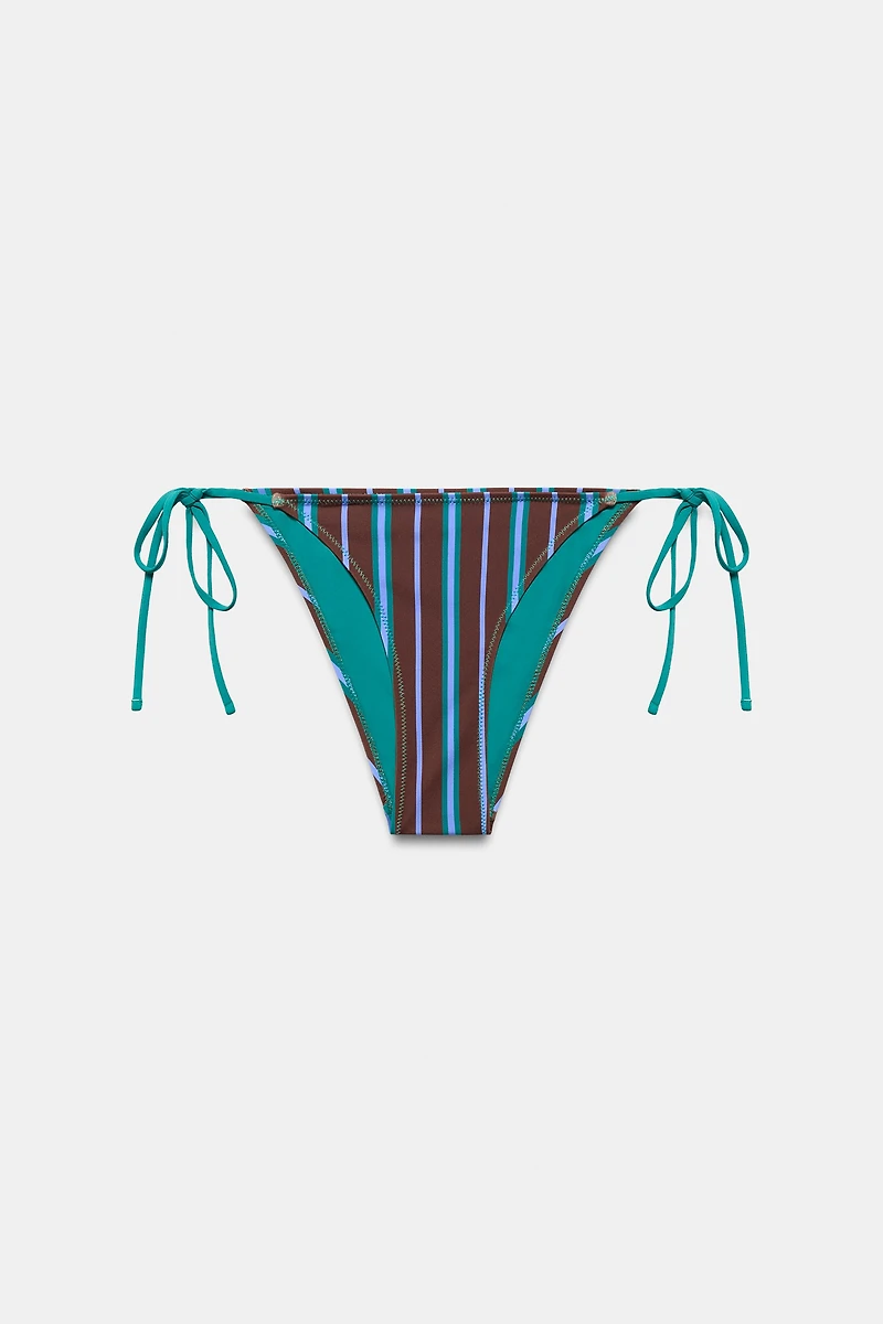 STRIPED BIKINI BOTTOMS WITH TIES