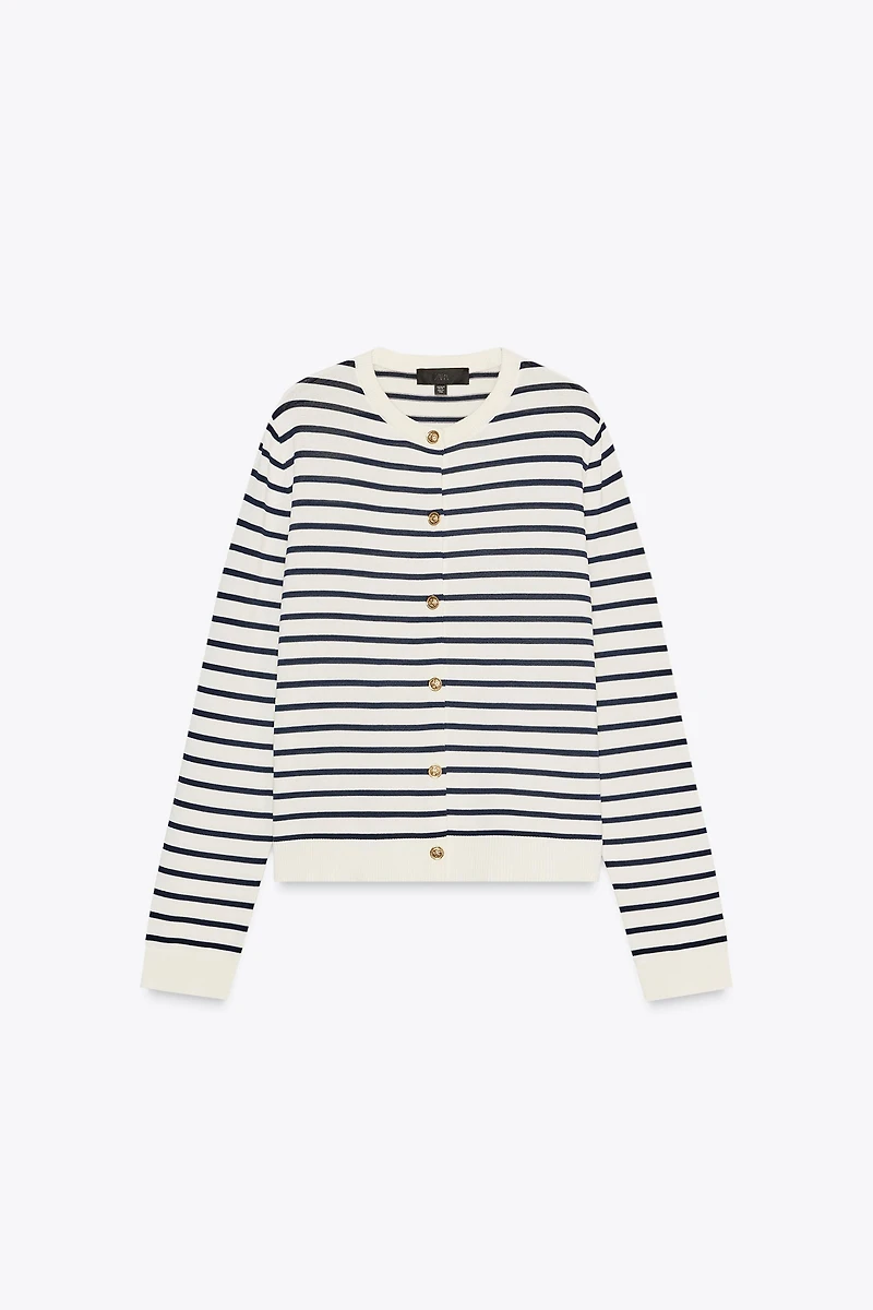 GILET EN MAILLE RAYURES