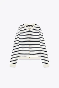 GILET EN MAILLE RAYURES