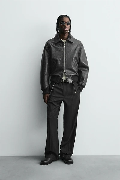 EMBOSSED LEATHER JACKET