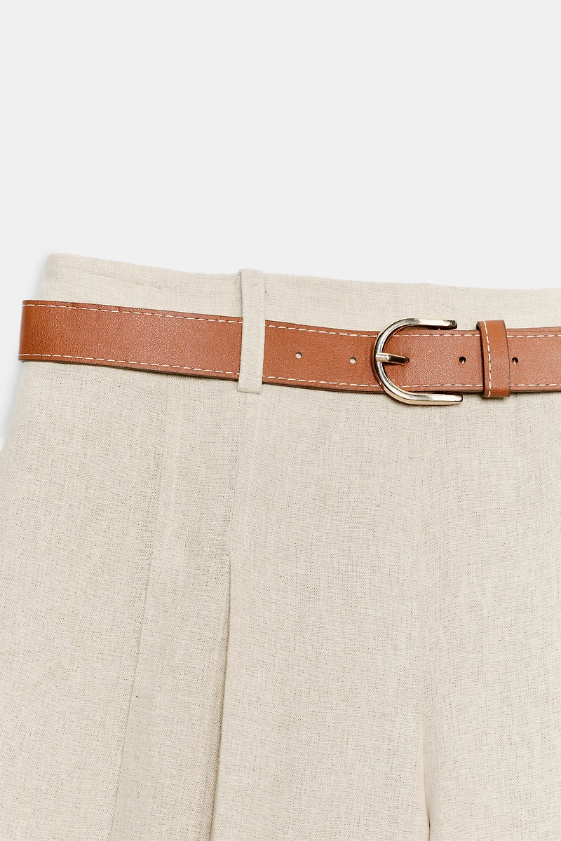 LONG BELTED SHORTS