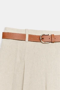 LONG BELTED SHORTS