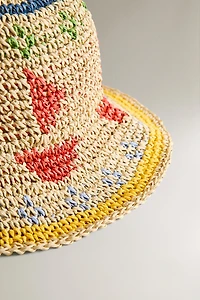 KIDS' PRINTED PAPER BEACH HAT