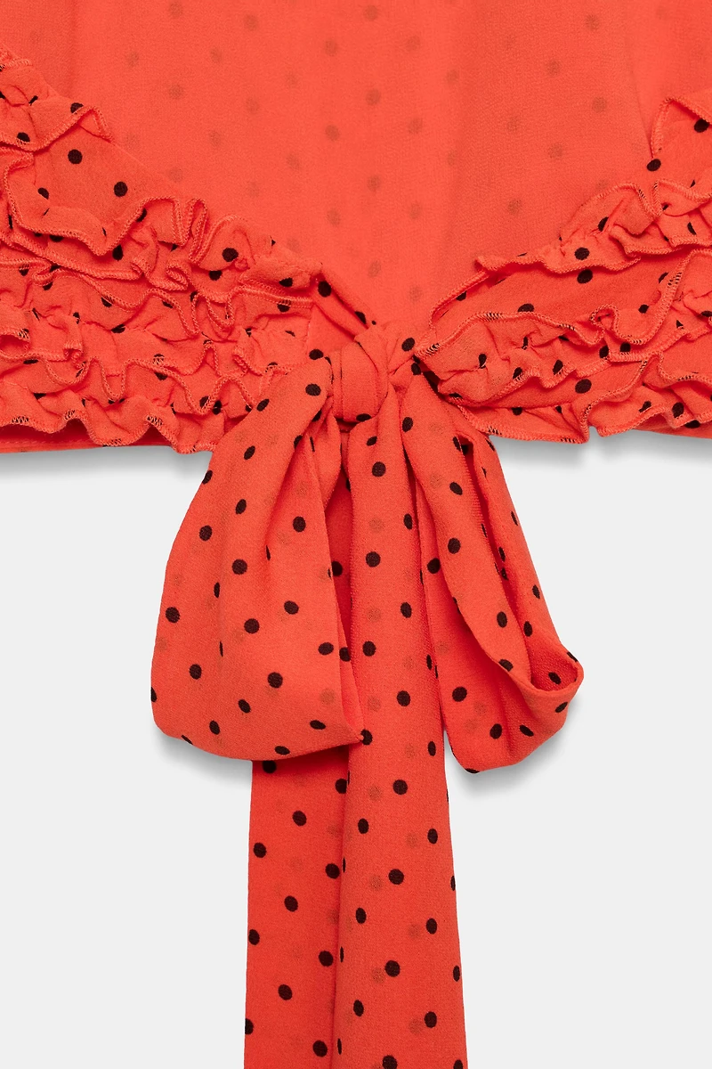 RUFFLED HALTER CROP TOP