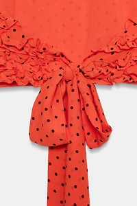RUFFLED HALTER CROP TOP