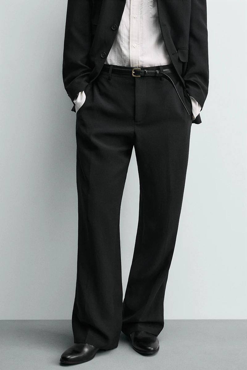PANTALON DE COSTUME DÉCONTRACTÉ VISCOSE - LIN