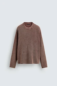 WAFFLE TEXTURED SWEATER
