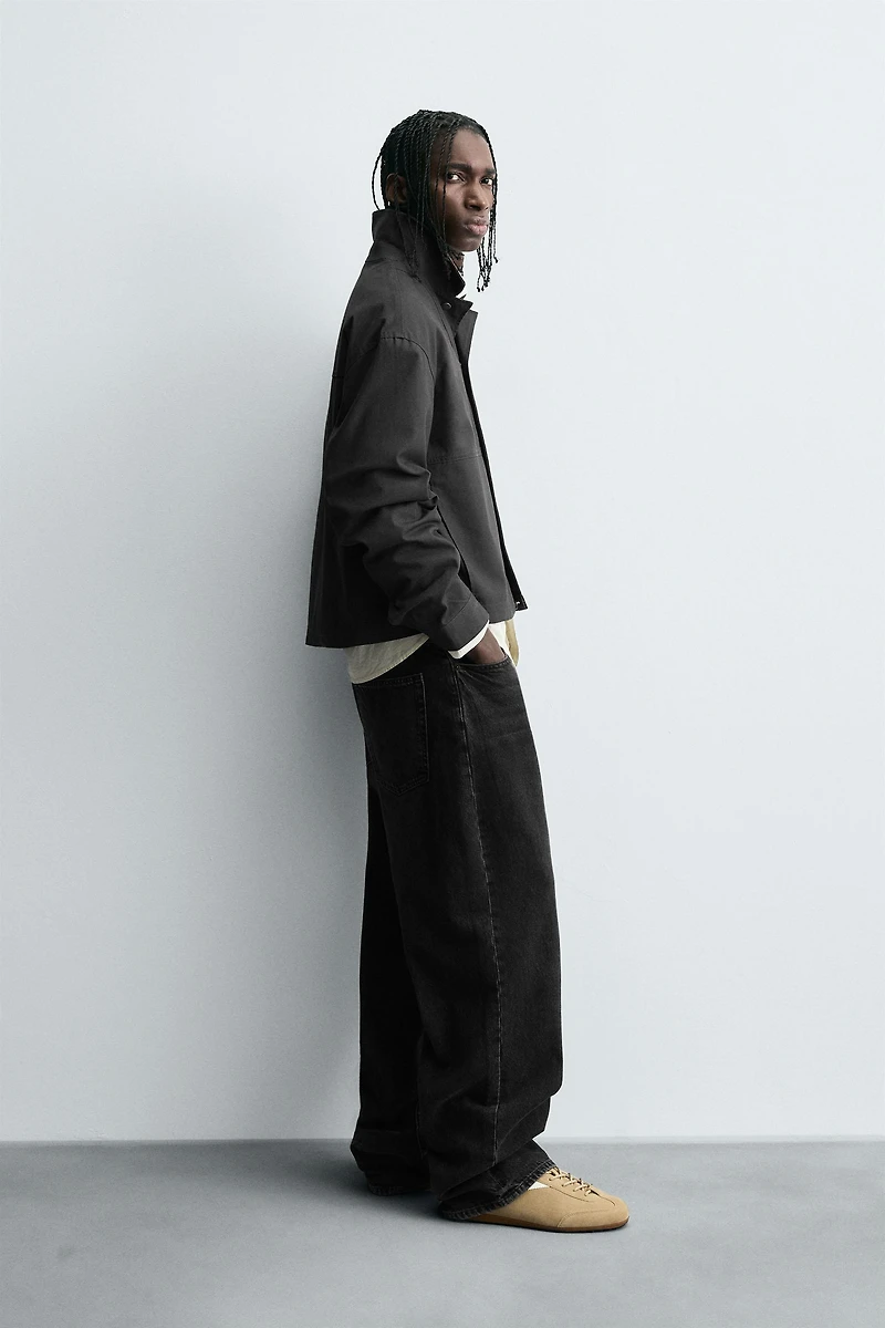 TEXTURED CROPPED FIT OVERSHIRT