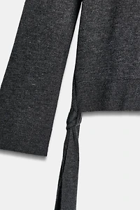 PLAIN KNIT JUMPER WITH SIDE STRAPS