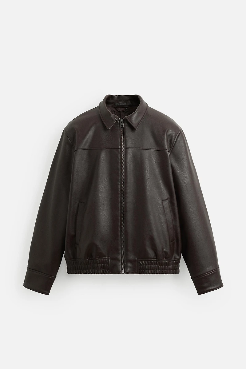 BLOUSON BOMBER MATIÈRE SYNTHÉTIQUE