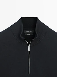 Pull en maille à col camionneur zipp