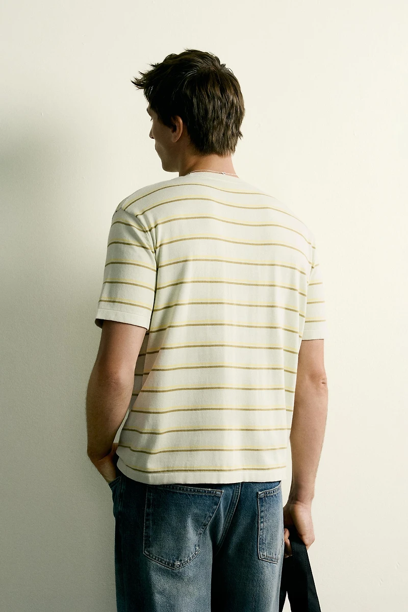 STRIPED REGULAR FIT KNIT T-SHIRT