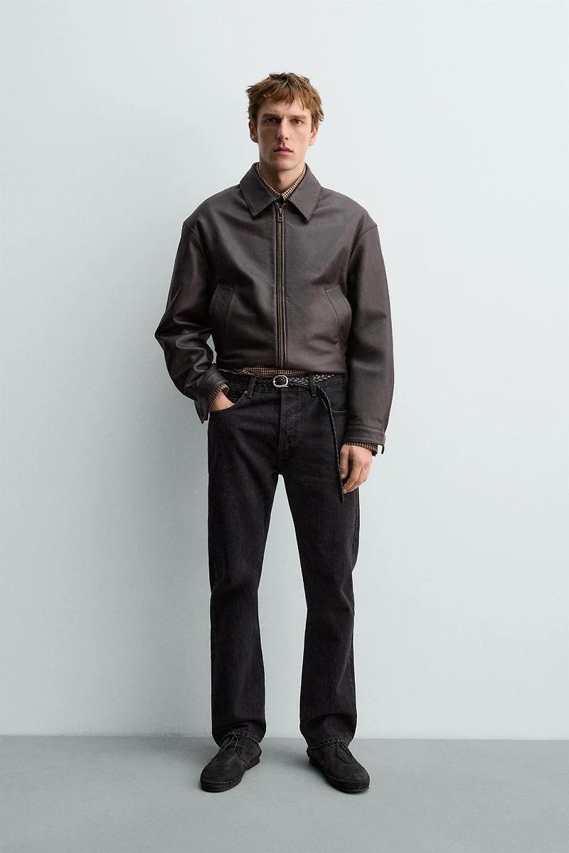BLOUSON BOMBER EN CUIR AARON LEVINE X ZARA