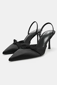 SATIN SLINGBACK HEELS