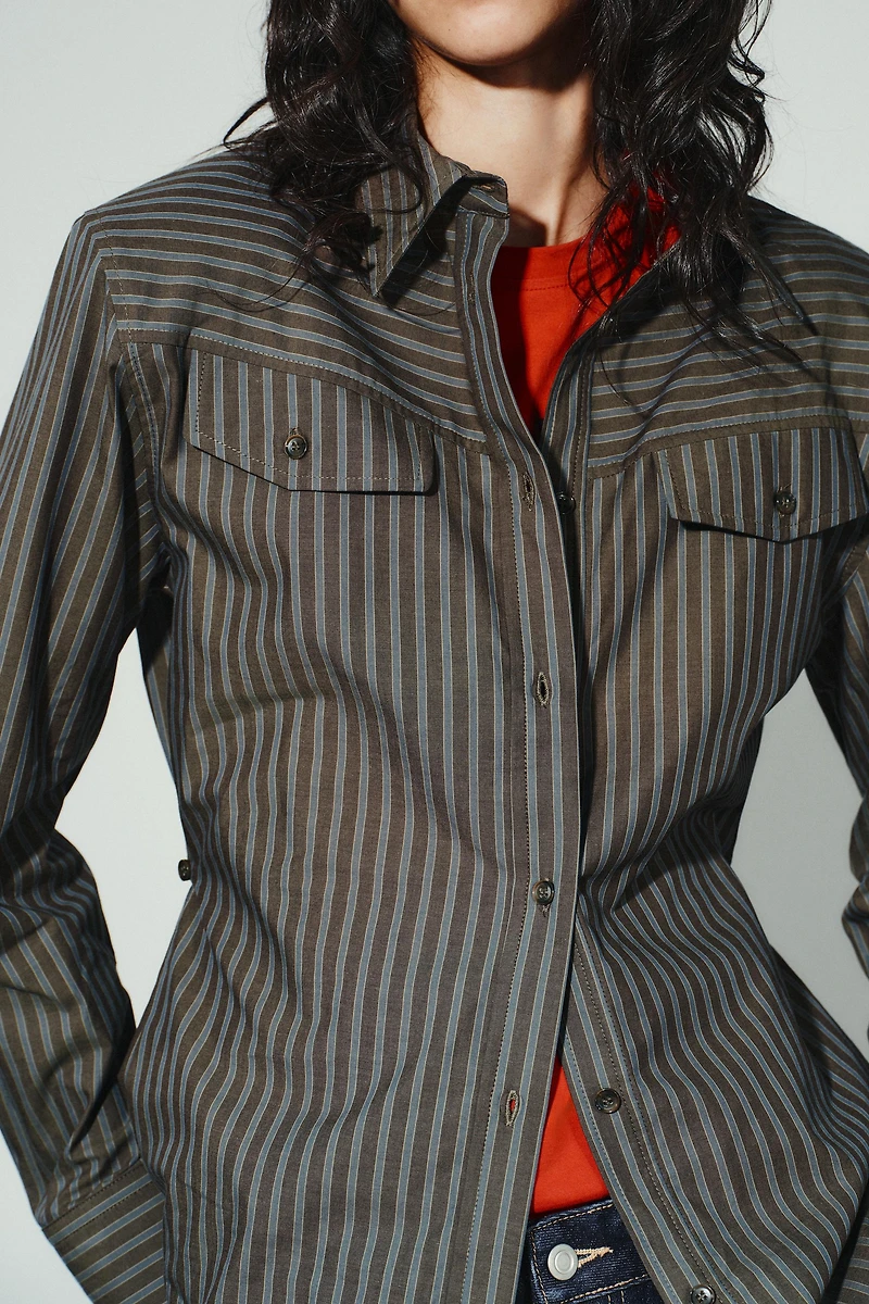 CHEMISE EN POPELINE RAYÉE