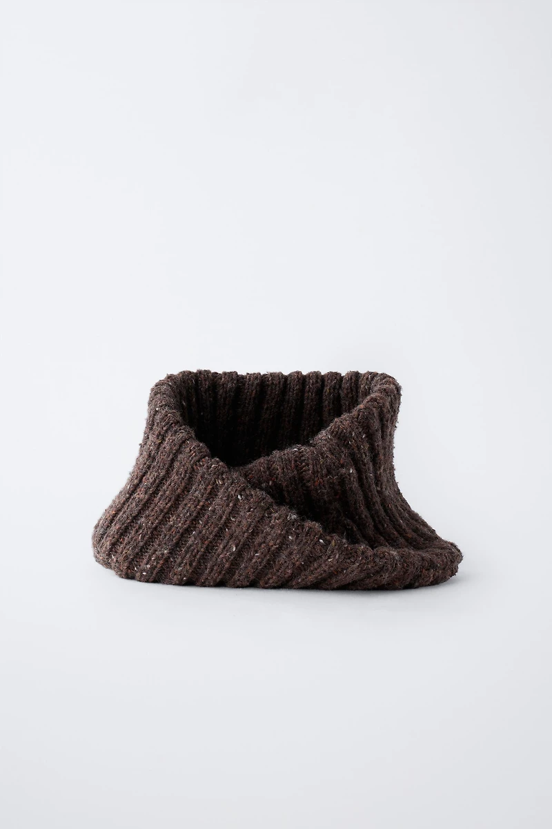 6-14 YEARS / BUTTONED KNIT COLLAR WITH WOOL