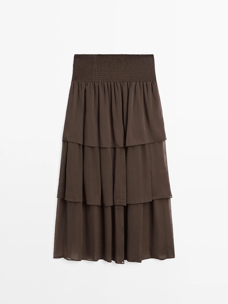 Long ruffled skirt