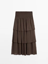 Long ruffled skirt