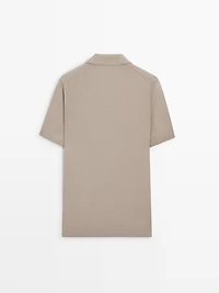 Knit cotton polo shirt
