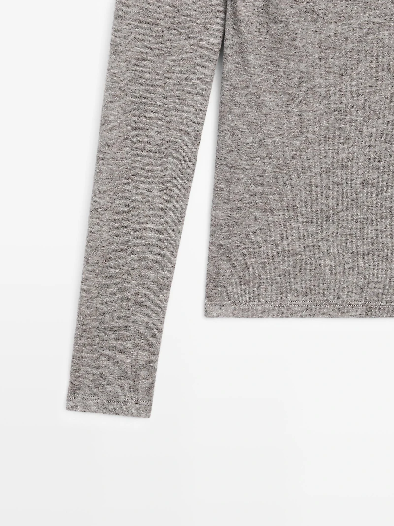 Draped boat neck top