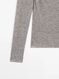 Draped boat neck top