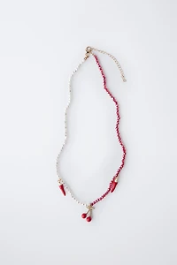 PEPPER AND CHERRY BEADED PENDANT