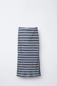 STRIPED MIDI SKIRT