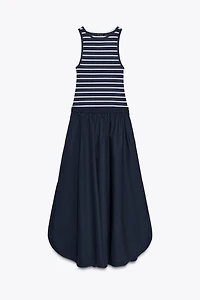 ROBE MIDI COMBINÉE POPELINE