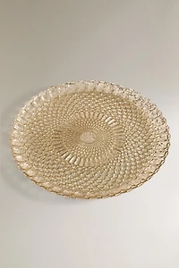 CHRISTMAS TEXTURED GLASS CHARGER