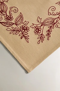 EMBROIDERED CHRISTMAS PLACEMAT WITH BRANCH DESIGN