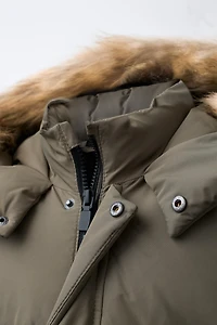 LONG DOWN FEATHER WATER REPELLENT AND WIND RESISTANT PUFFER COAT