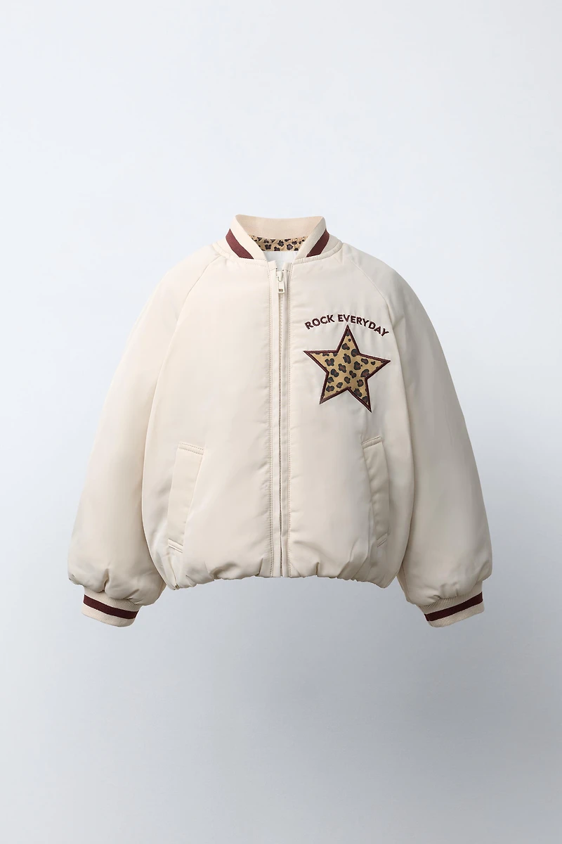 BLOUSON BOMBER À PIÈCES ANIMAL PRINT
