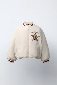 BLOUSON BOMBER À PIÈCES ANIMAL PRINT