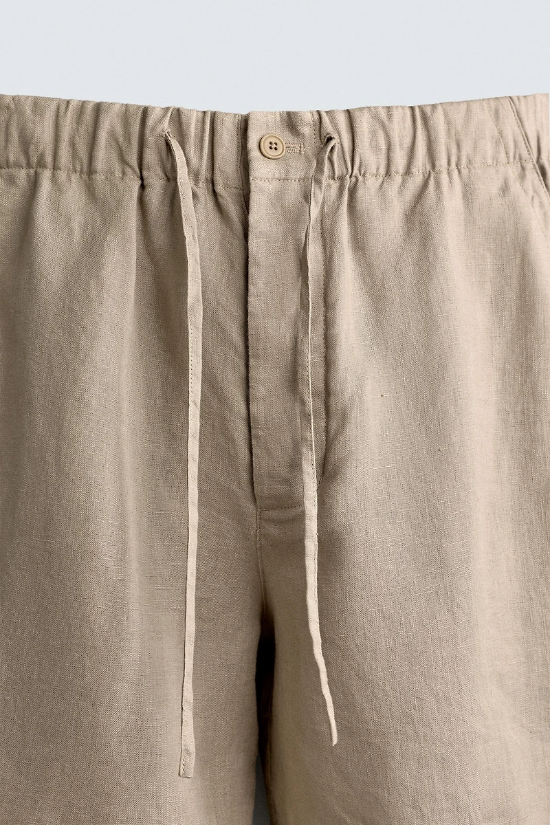 BERMUDA RELAXED FIT 100% LIN