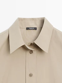 Long 100% cotton poplin shirt