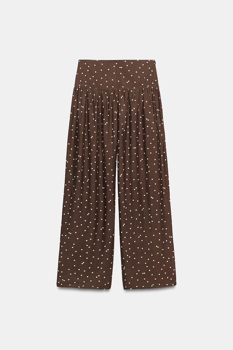PANTALON LARGE À POIS