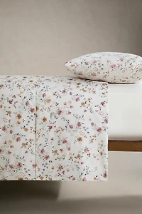 FLORAL COTTON PERCALE DUVET COVER (200 THREAD COUNT)