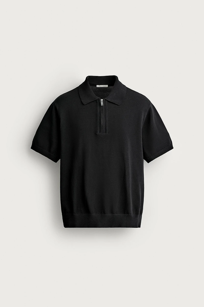 KNIT QUARTER-ZIP POLO SHIRT