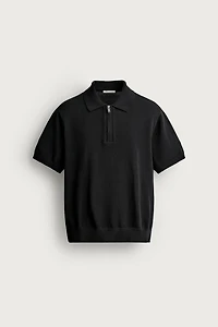 KNIT QUARTER-ZIP POLO SHIRT
