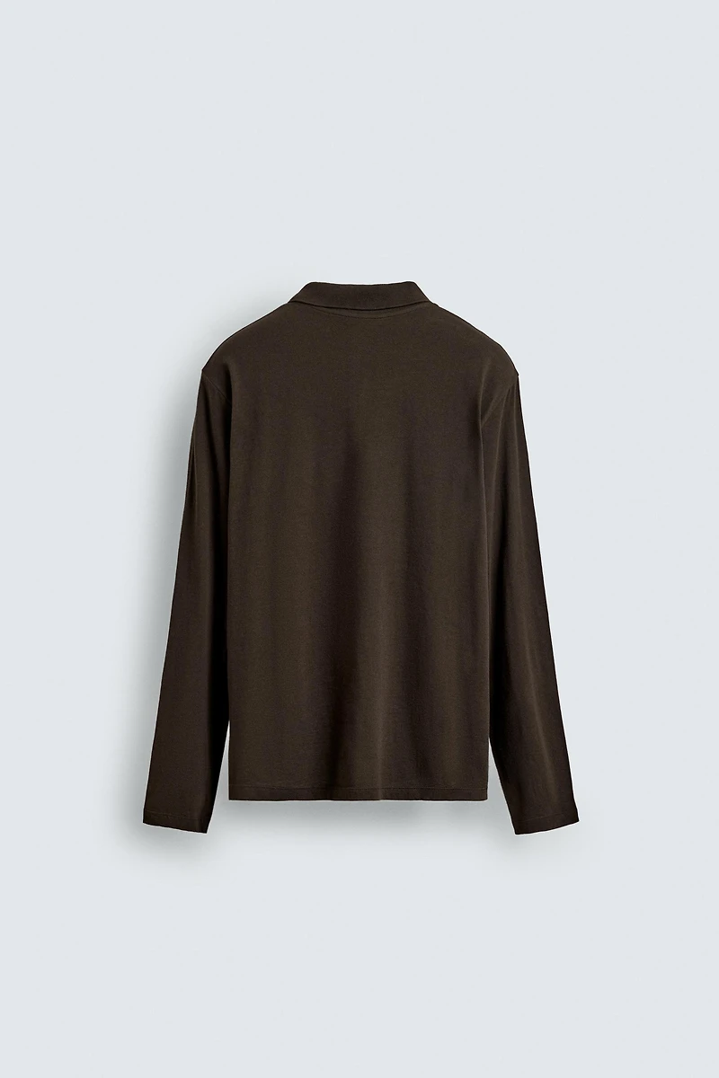 POLO REGULAR FIT EN COTON STRUCTURÉ