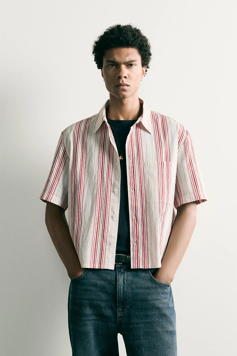 STRIPED BOXY FIT SHIRT