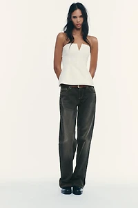 LINEN-LOOK BANDEAU TOP