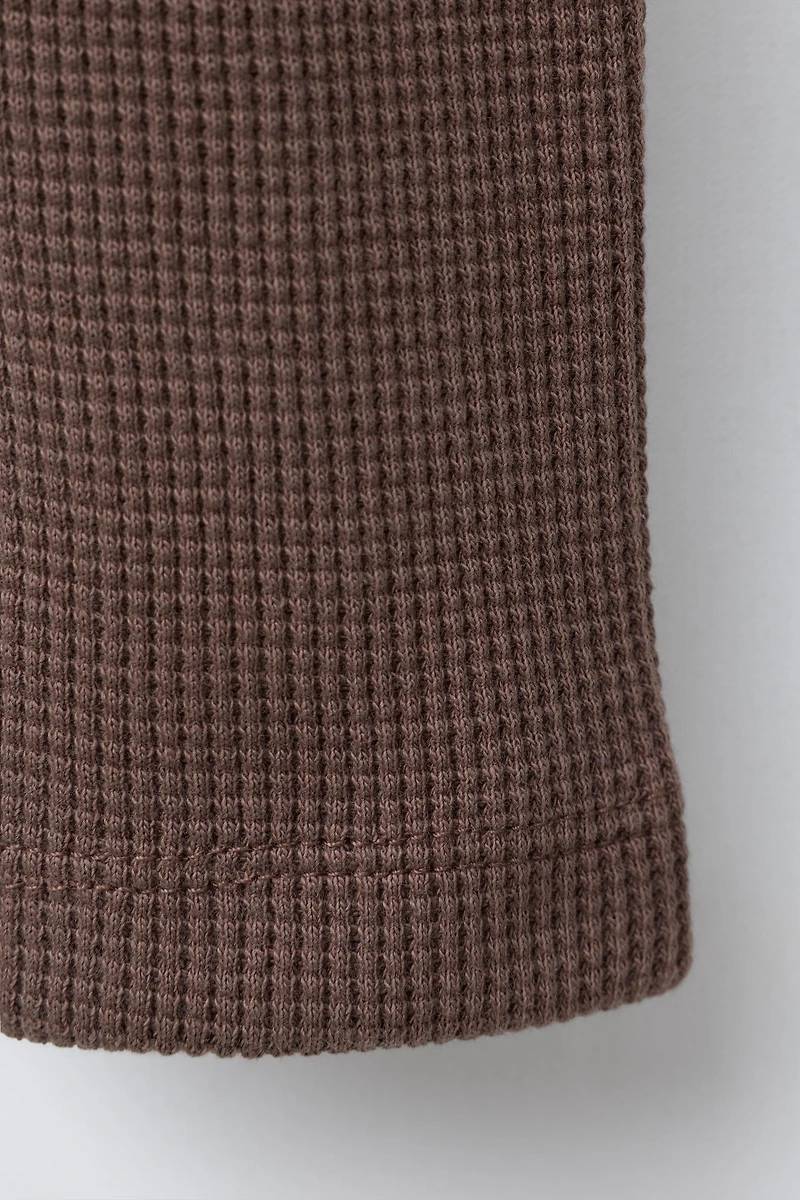 LACE DETAIL WAFFLE LEGGINGS