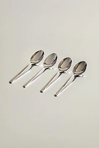 SET OF SHINY STEEL DESSERT SPOONS (SET OF 4)