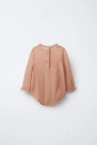 POINTELLE KNIT ROMPER