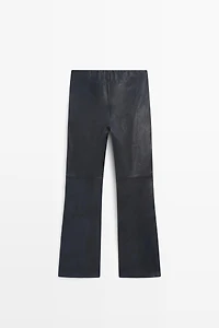 Nappa leather flare fit leggings